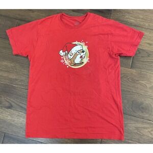 Buc-ees‎ Christmas 2023 Size M T-shirt Beaver Snow Globe Christmas Hat